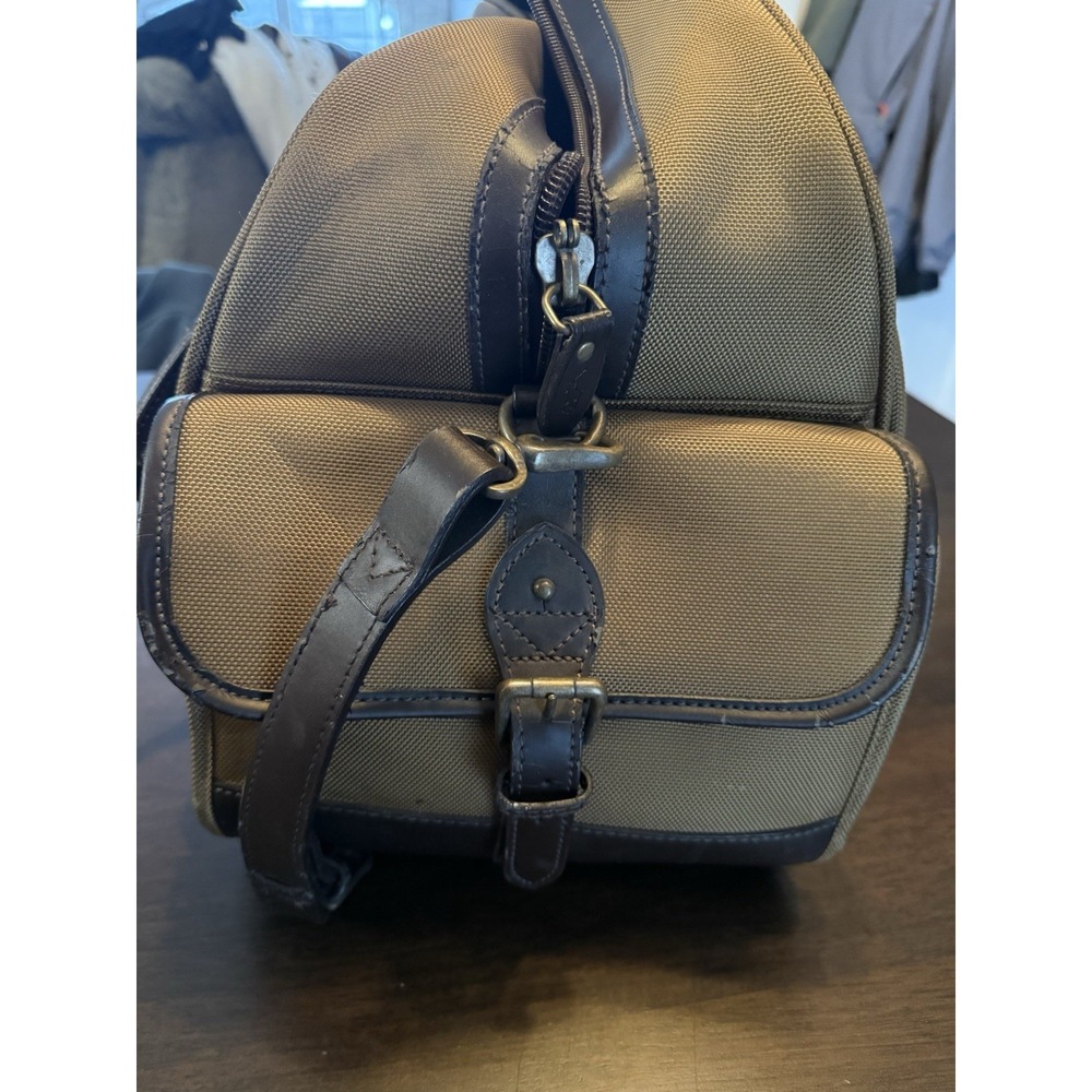 Polo Ralph Lauren Vintage Duffle/ Weekender Bag In Brown Canvas With Leather - Picture 10 of 16